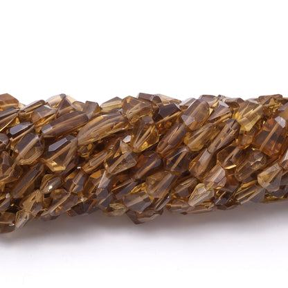 Beer Quartz Nugget Bead Faceted Nugget Bead Natural Smokey Quartz Tumble 13" Strand Smoky Quartz Gemstone Nugget/Tumble for Handmade Jewelry