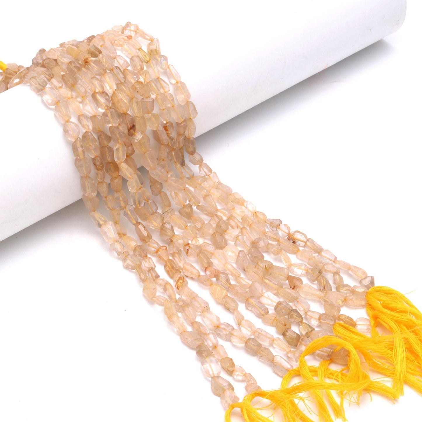 Citrine Nugget Bead Faceted Nugget Bead Natural Citrine Tumble 13" Strand Light Citrine Gemstone Nugget/Tumble for Handmade Jewelry Design