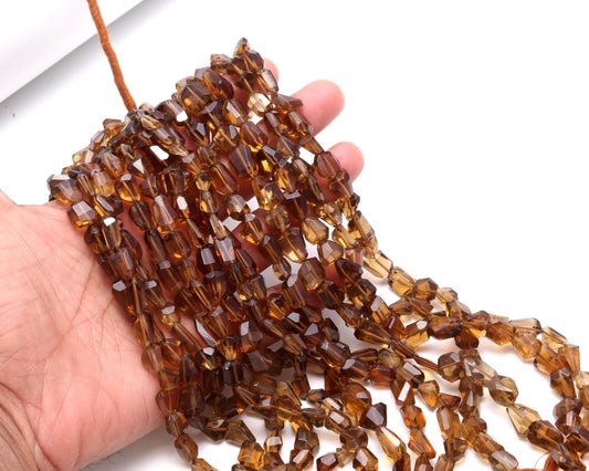 Beer Quartz Nugget Bead Faceted Nugget Bead Natural Beer Quartz Tumble 13" Strand Beer Quartz Gemstone Nugget/Tumble for Jewelry Design