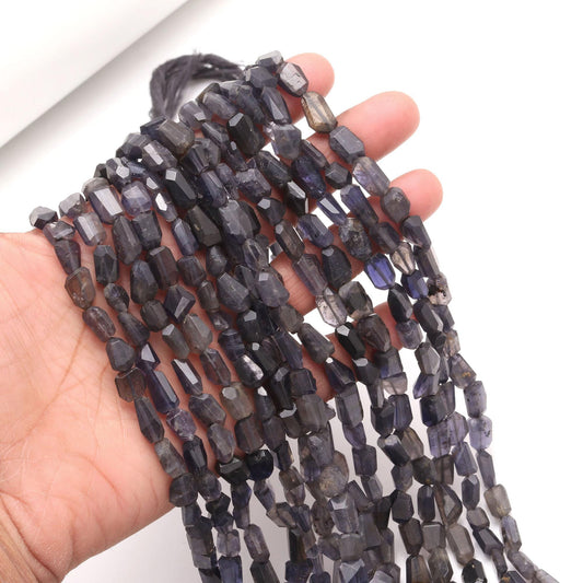 Iolite Nugget Bead Faceted Nugget Beads Natural Iolite Tumble 13" Strand Iolite Gemstone Nugget/Tumble for Handmade Jewelry Gift for Her