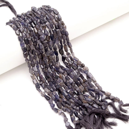 Iolite Nugget Bead Faceted Nugget Beads Natural Iolite Tumble 13" Strand Iolite Gemstone Nugget/Tumble for Handmade Jewelry Gift for Her