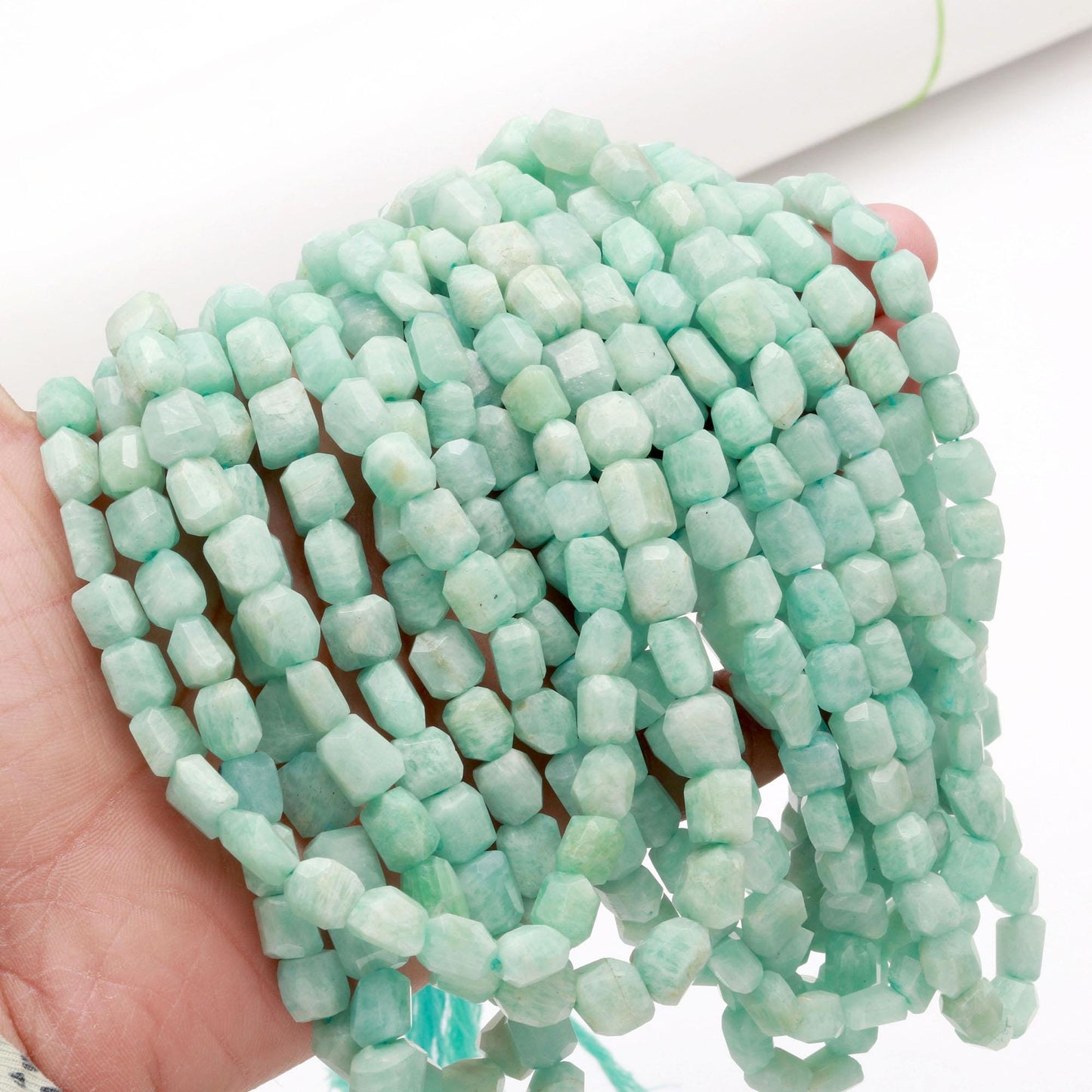 Amazonite Nugget Bead Faceted Nugget Bead Natural Amazonite Tumble 16" Strand Amazonite Gemstone Nugget Tumble Bead for Jewelry Designing