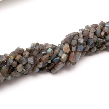 Black Moonstone Nugget Bead Faceted Nugget Beads Natural Labradorite Tumble 13" Strand Labradorite Gemstone Nugget/Tumble for Jewelry Design