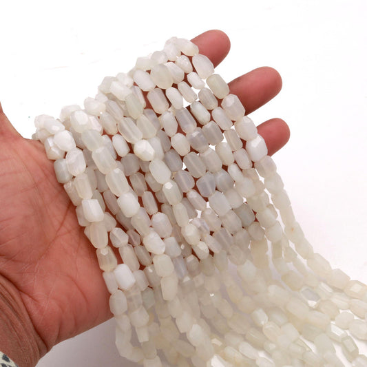 White Moonstone Nugget Bead Faceted Nugget Beads Natural Moonstone Tumble 13" Strand White Moonstone Gemstone Nugget/Tumble for Jewelry