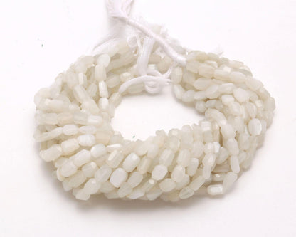 White Moonstone Nugget Bead Faceted Nugget Beads Natural Moonstone Tumble 13" Strand White Moonstone Gemstone Nugget/Tumble for Jewelry