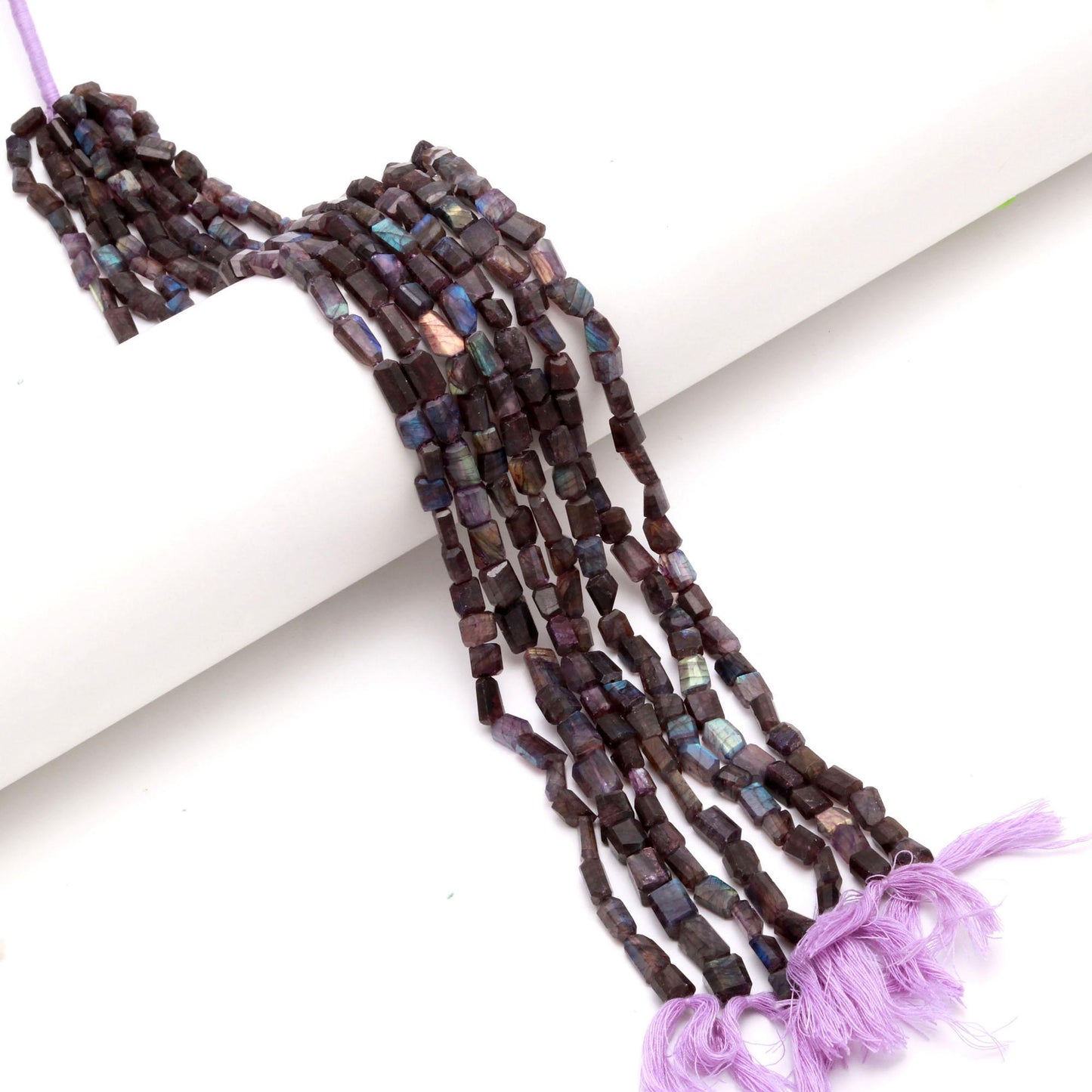 RARE! Purple Moonstone Nugget Bead Faceted Nugget Bead Natural Labradorite Tumble 16" Strand Purple Labradorite Gemstone Nugget/Tumble Jewel