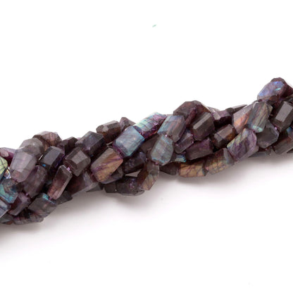 RARE! Purple Moonstone Nugget Bead Faceted Nugget Bead Natural Labradorite Tumble 16" Strand Purple Labradorite Gemstone Nugget/Tumble Jewel