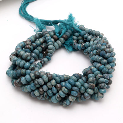 Chrysocolla Faceted Rondelle Beads Natural Chrysocolla Rondelle Beads Faceted Chrysocolla Beads for Designer Jewelry Making Craft Art & Tool
