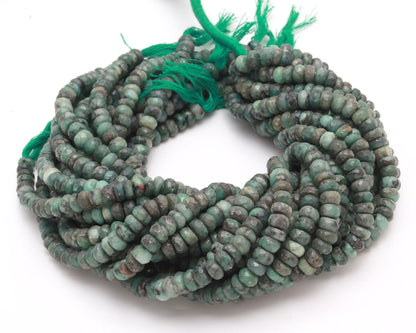 Emerald Faceted Rondelle Beads 7-8 MM Natural Emerald Rondelles Faceted Emerald Beads for Designer Jewelry Making Emerald Jewelry Necklace
