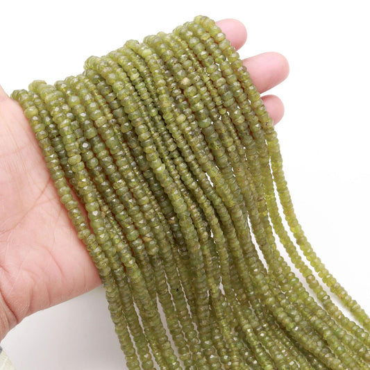 Vessonite Faceted Rondelle Beads Natural Vesuvianite Rondelle Faceted Beads for Handmade Designer Jewelry Making Craft & Bijoux Supplies