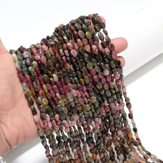 Multi Tourmaline Oval Beads Natural Multi Tourmaline Beads Smooth Tourmaline Oval Bead for Jewelry Making Craft Multi Color Fancy Tourmaline
