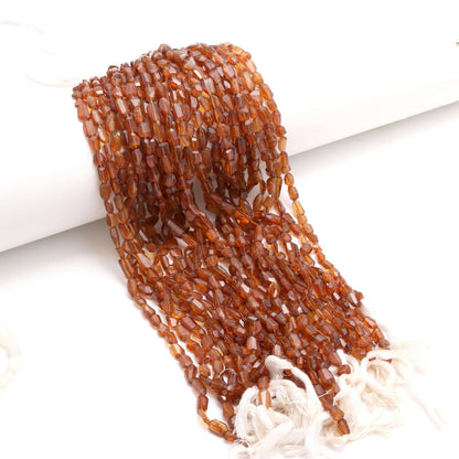 Hessonite Garnet Nugget Bead Faceted Nugget Beads Natural Garnet Tumble 13" Strand Garnet Gemstone Nugget Tumble Beads for Jewelry Designing
