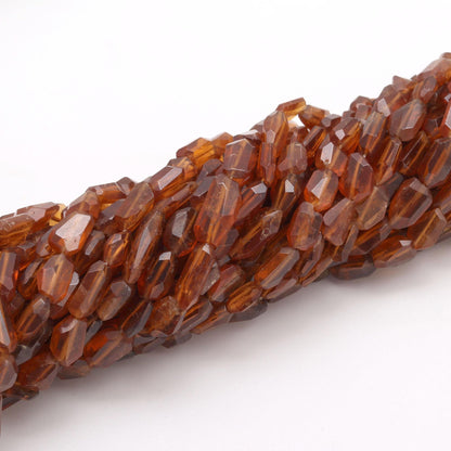 Hessonite Garnet Nugget Bead Faceted Nugget Beads Natural Garnet Tumble 13" Strand Garnet Gemstone Nugget Tumble Beads for Jewelry Designing