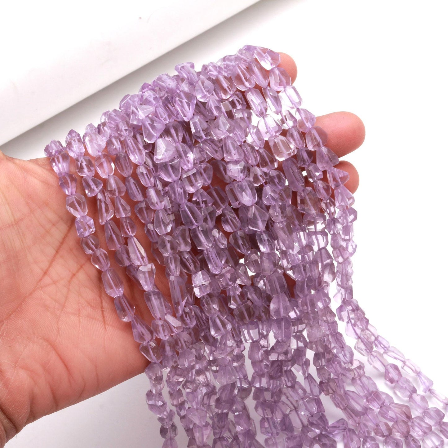 Pink Amethyst Nugget Bead Faceted Nugget Beads Natural Amethyst Tumble 13" Strand Pink Amethyst Gemstone Nugget/Tumble for Jewelry Designing