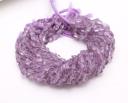 Pink Amethyst Nugget Bead Faceted Nugget Beads Natural Amethyst Tumble 13" Strand Pink Amethyst Gemstone Nugget/Tumble for Jewelry Designing