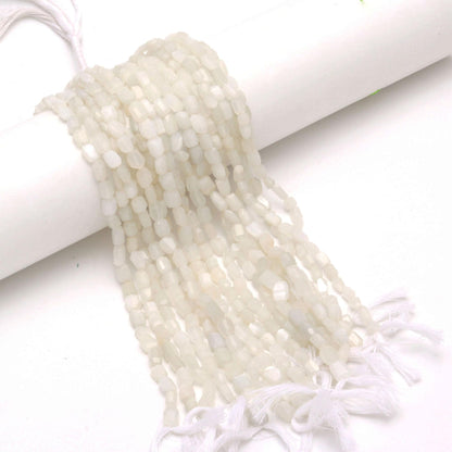 White Moonstone Nugget Bead Faceted Nugget Beads Natural Moonstone Tumble 13" Strand White Moonstone Gemstone Nugget/Tumble for Jewelry