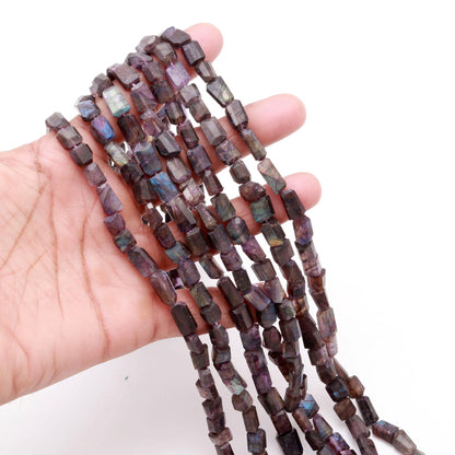 RARE! Purple Moonstone Nugget Bead Faceted Nugget Bead Natural Labradorite Tumble 16" Strand Purple Labradorite Gemstone Nugget/Tumble Jewel