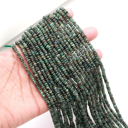 Emerald Faceted Rondelle Beads Natural Emerald Rondelle Beads Faceted Emerald Beads for Designer Jewelry Making Emerald Jewelry Necklace