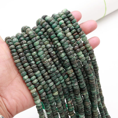 Emerald Faceted Rondelle Beads 7-8 MM Natural Emerald Rondelles Faceted Emerald Beads for Designer Jewelry Making Emerald Jewelry Necklace