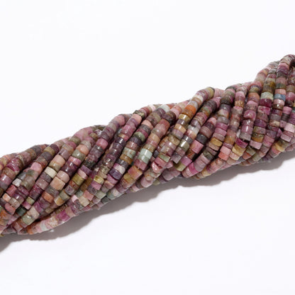 Multi Tourmaline Washer Beads Natural Disco Tourmaline Smooth Tyer Beads Heishi Washer Tourmaline Beads for Jewelry Making