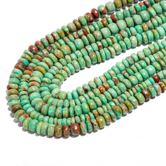 Arizona Turquoise Smooth Rondelle Beads Natural Arizona Turquoise Rondelle Gemstone Beads for Handmade Designer Beaded Jewelry Making Craft