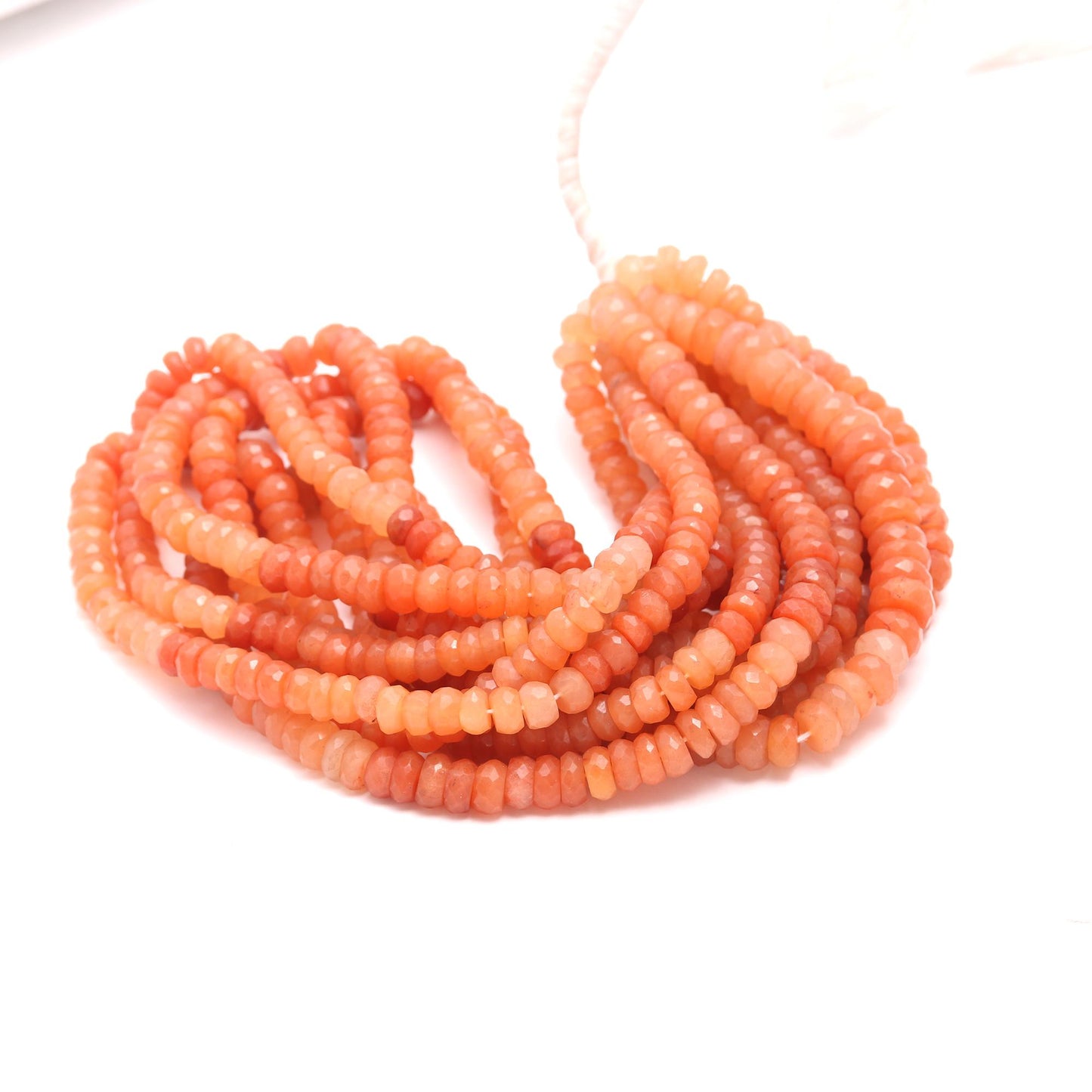 Extremely Rare Fanta Aventurine Faceted Rondelle Bead 6-7 MM 7-8 MM Natural Aventurine Shaded Beads Strand Orange Aventurine Rondelle Beads