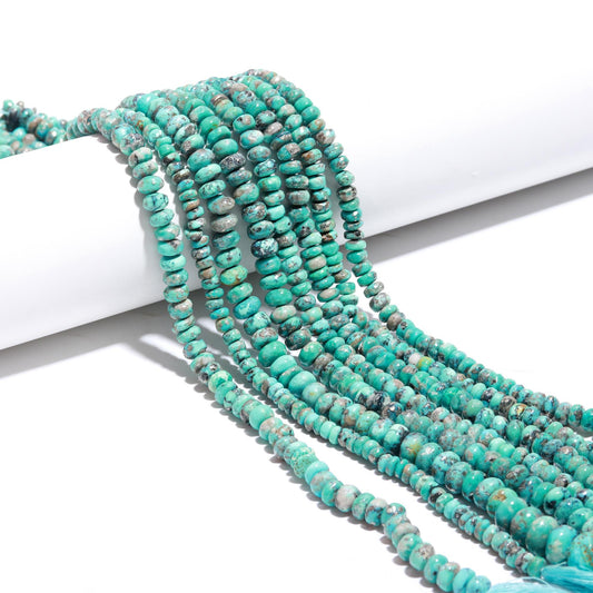 Arizona Turquoise Smooth Rondelle Beads Natural Arizona Turquoise 8 MM Rondelle Gemstone Beads for Handmade Designer Beaded Jewelry Making