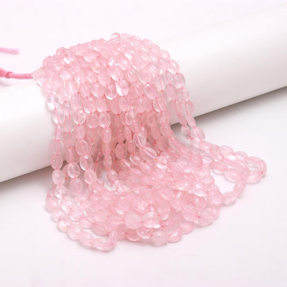 Rose Quartz 7x9 - 9x11 MM Oval Beads Faceted Rose Quartz Oval Beads Super Quality Natural Rose Quartz Oval Beads for Designer Jewelry Making