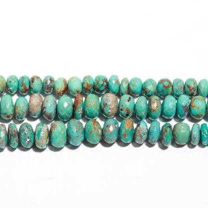 Arizona Turquoise Faceted Rondelle Beads Natural Arizona Turquoise Rondelle Beads for Handmade Designer Beaded Jewelry Making Craft Supplies