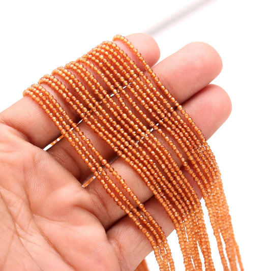 5 Strands Natural Hessonite Faceted Rondelle Beads 2 MM Hessonite Rondelle Beads AAA Orange Hessonite Bead for Jewelry Necklace Making Craft