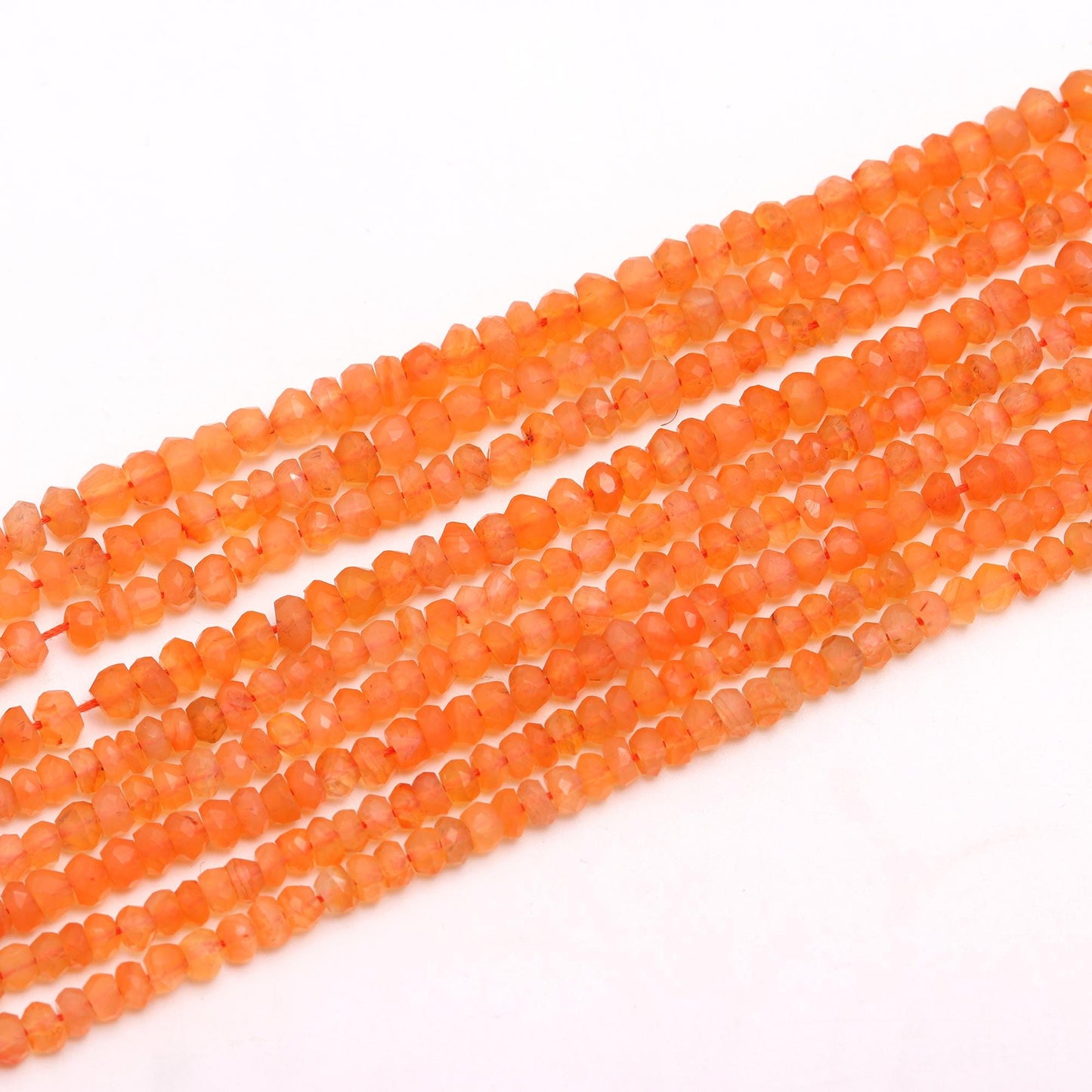 Carnelian Faceted Rondelle Beads Natural Caroline 4 MM Rondelle Beads Carnelian Beads for Handmade Designer Jewelry Making Craft Supplies