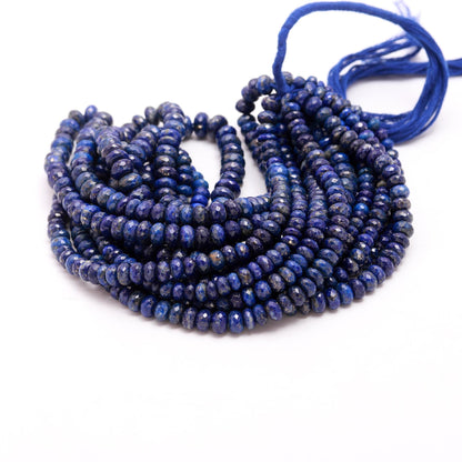 Lapis Lazuli Faceted Rondelle Beads Natural Faceted 6-7 MM Lapis Lazuli Bead for Handmade Designer Jewelry Making Craft Art Supplies