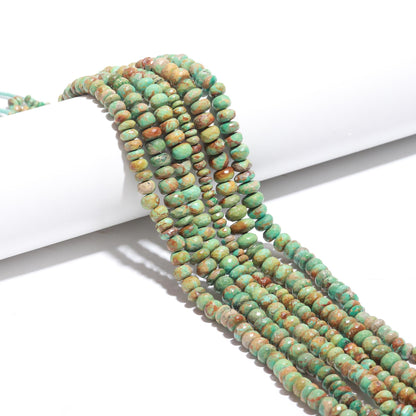 Arizona Turquoise Smooth Rondelle Beads Natural Arizona Turquoise Rondelle Gemstone Beads for Handmade Designer Beaded Jewelry Making Craft
