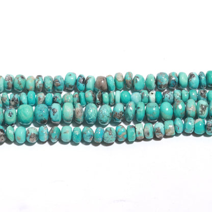 Arizona Turquoise Smooth Rondelle Bead 6-7 MM and 7-8 MM Natural Arizona Turquoise Rondelle Beads for Handmade Designer Jewelry Making Craft