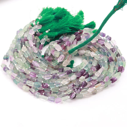 Multi Fluorite Tumble 6x8 - 7x10 MM Multi Fluorite Faceted Beads Natural Multi Fluorite Nuggets for Handmade Designer Jewelry Making Craft