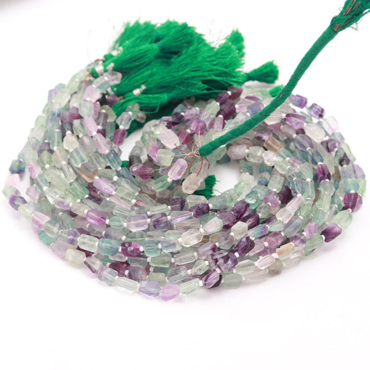Multi Fluorite Tumble 6x8 - 7x10 MM Multi Fluorite Faceted Beads Natural Multi Fluorite Nuggets for Handmade Designer Jewelry Making Craft