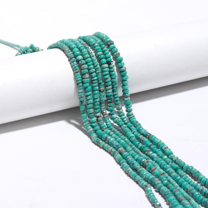 Arizona Turquoise Faceted Rondelle Beads Natural Arizona Turquoise 5-6 MM Rondelle Beads for Handmade Designer Beaded Jewelry Making Craft