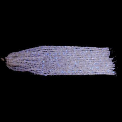 Flash White Rainbow Rondelle Beads Rainbow Moonstone Smooth Rondelle Beads Blue  Faceted Natural Rainbow with Flash Beads for Jewelry Making