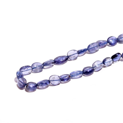Iolite Oval Shape Smooth Beads Natural Blue Iolite Oval Shape 16" Strand Gemstone Beads for Handmade Designer Jewelry Making Craft Supplies