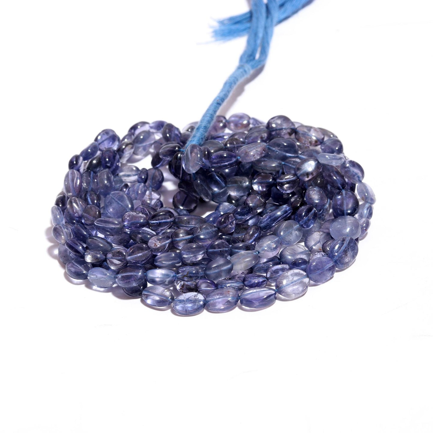 Iolite Oval Shape Smooth Beads Natural Blue Iolite Oval Shape 16" Strand Gemstone Beads for Handmade Designer Jewelry Making Craft Supplies
