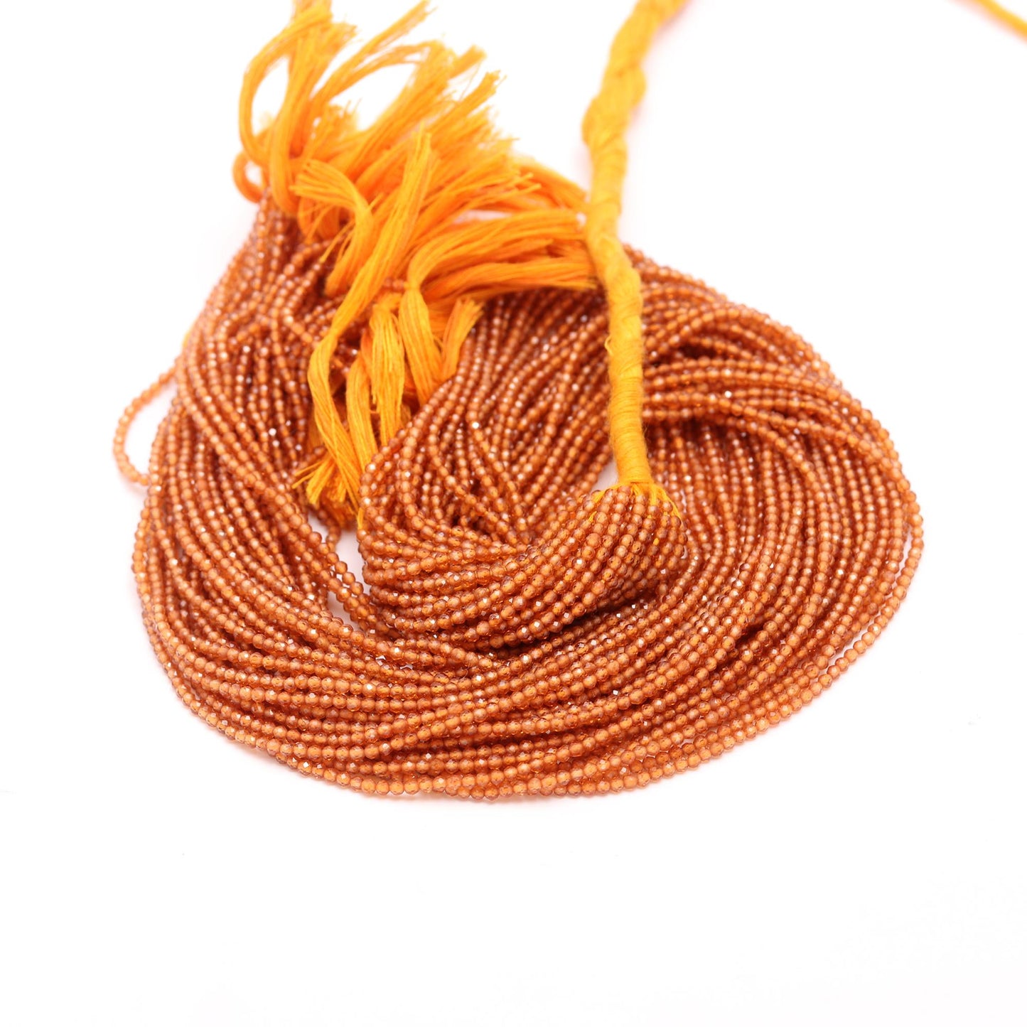 5 Strands Natural Hessonite Faceted Rondelle Beads 2 MM Hessonite Rondelle Beads AAA Orange Hessonite Bead for Jewelry Necklace Making Craft