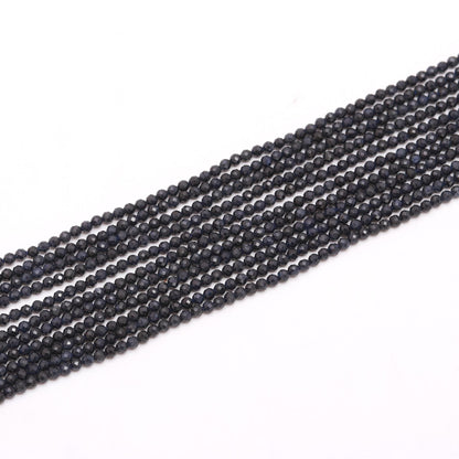 2.5 MM Blue Sapphire Faceted Rondelle Beads Natural Blue Sapphire Rondelle Beads Blue Sapphire Micro Beads for Handmade Designer Jewelry