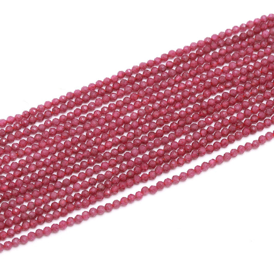 2.5 MM Ruby Faceted Rondelle Beads Natural Ruby Beads 12.5" Ruby Rondelle Micro Beads for Handmade Designer Jewelry Making Craft Supplies