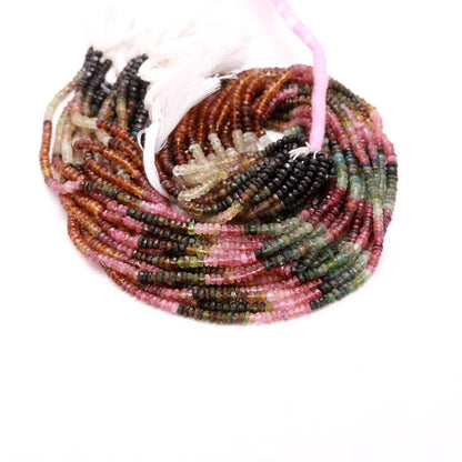 Multi Tourmaline Faceted Rondelle Beads Natural Tourmaline 3.5-4.5 MM Rondelle Beads Multi Tourmaline Gemstone Bead for Jewelry Making Craft