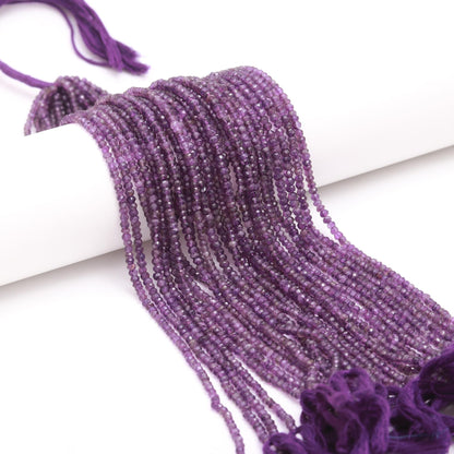 Natural Amethyst Faceted Rondelle Beads 3.5-4.5 MM Amethyst Rondelle Faceted Beads for Handmade Designer Jewelry Making & Bijoux Supplies