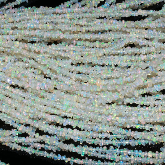 Ethiopian Opal Chip Beads 16" Natural Chip Strands Drilled Strung Raw Nuggets Smooth Bead 3-4 MM Semi Precious Polished for Jewelry Making