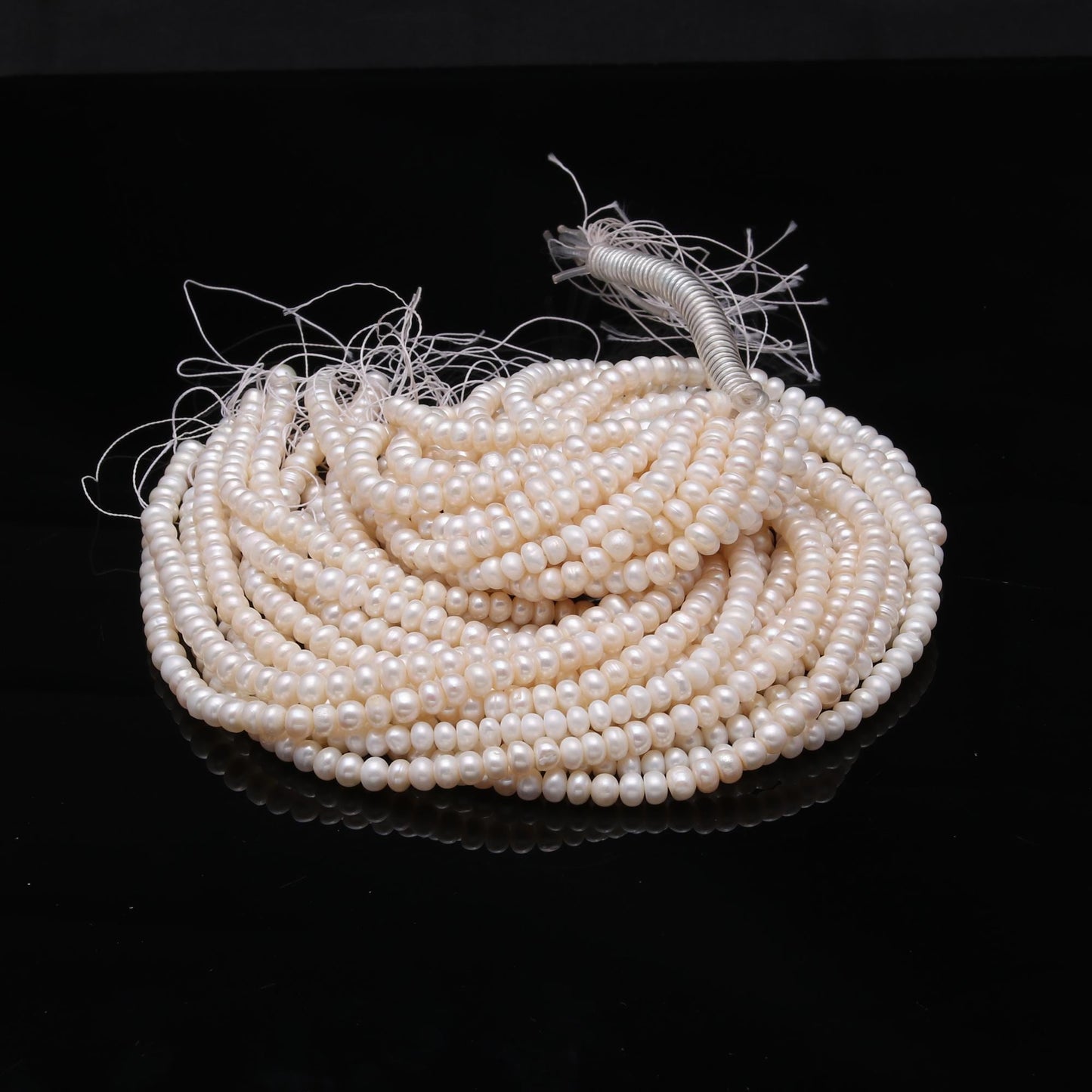 Pearls Rondelle Beads 15 Inch Strand Natural Water Pearls 6 MM Rondelle Beads Smooth Rondelle Pearl for Handmade Designer Making Craft