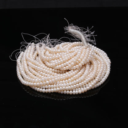 Pearls Rondelle Beads 15 Inch Strand Natural Water Pearls 6 MM Rondelle Beads Smooth Rondelle Pearl for Handmade Designer Making Craft