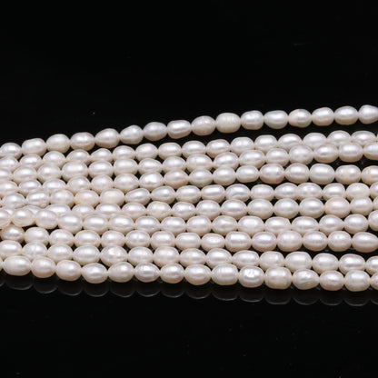 Pearl Oval Shape Beads 14" Natural Water Pearl 5x6-6x7 MM Beads Precious Oval Pearls for Designer Handmade Necklace Bracelet Making Craft
