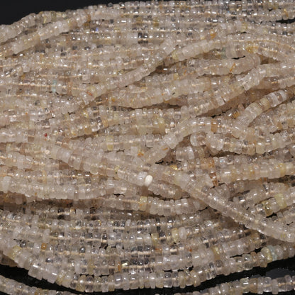 Golden Rutile Heishi Washer Beads 5 MM Natural Yellow Rutile Tyre Bead 16" Strand Golden Rutile for Jewelry Making Craft and Bijoux Supplies